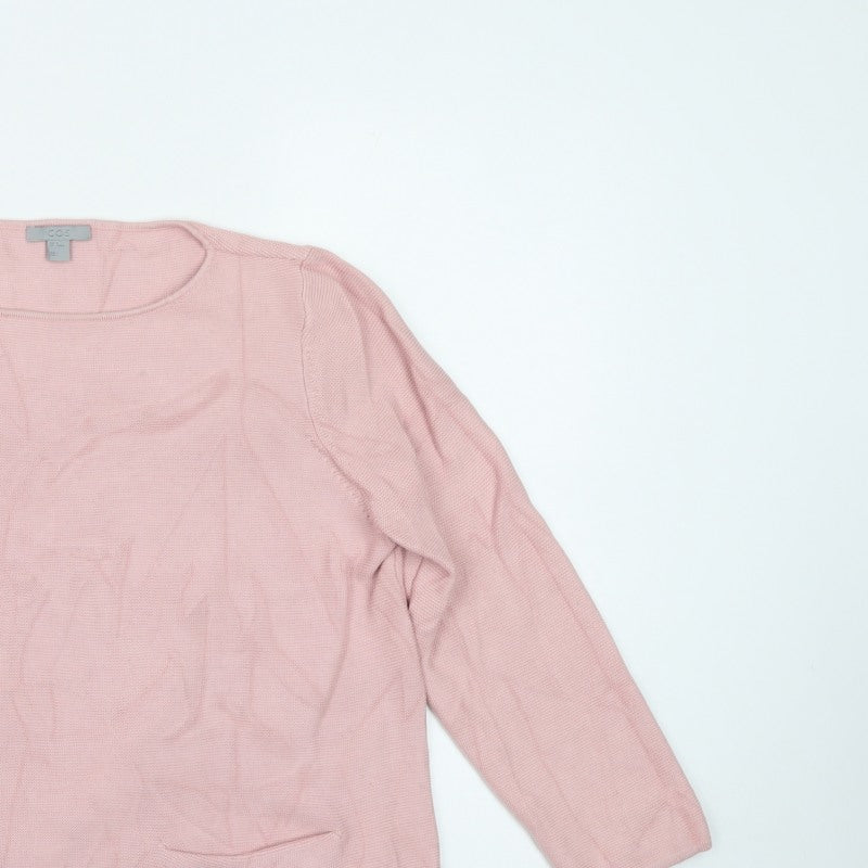 COS Women Pink Cotton Knit Pocket Pullover Jumper Size M