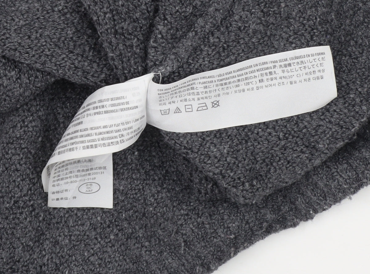 Hollister Men’s Grey M V-Neck Logo Knit Pullover Jumper