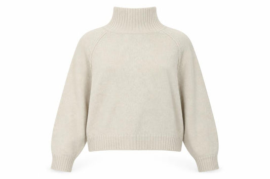 Komodo Women’s Beige Merino Wool High Neck Raglan Jumper Size 2