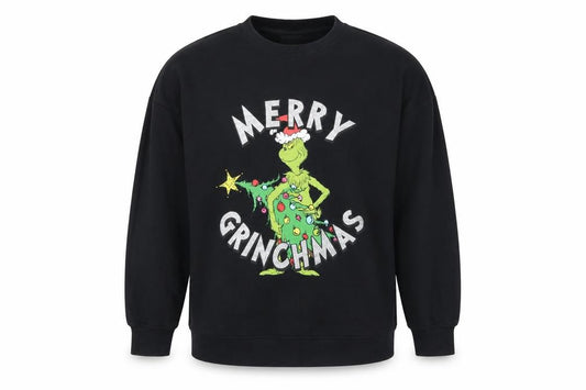 The Grinch by Dr Seuss Men’s Black M Christmas Graphic Sweatshirt