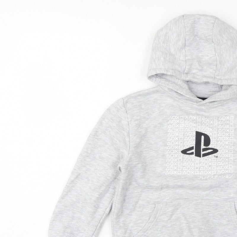 PlayStation Boys Grey Graphic Logo Pullover Hoodie 8-9 Years