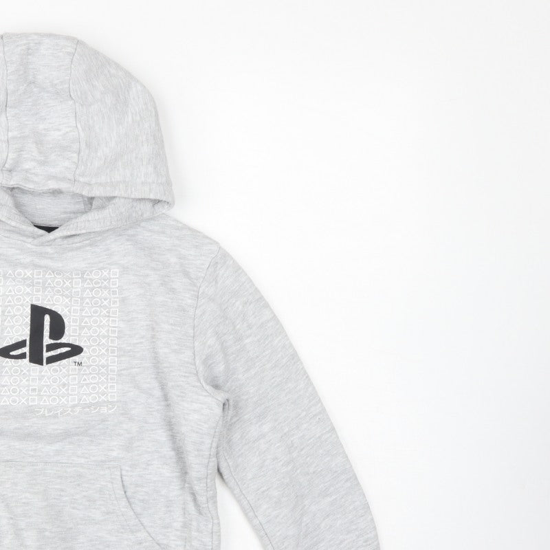 PlayStation Boys Grey Graphic Logo Pullover Hoodie 8-9 Years