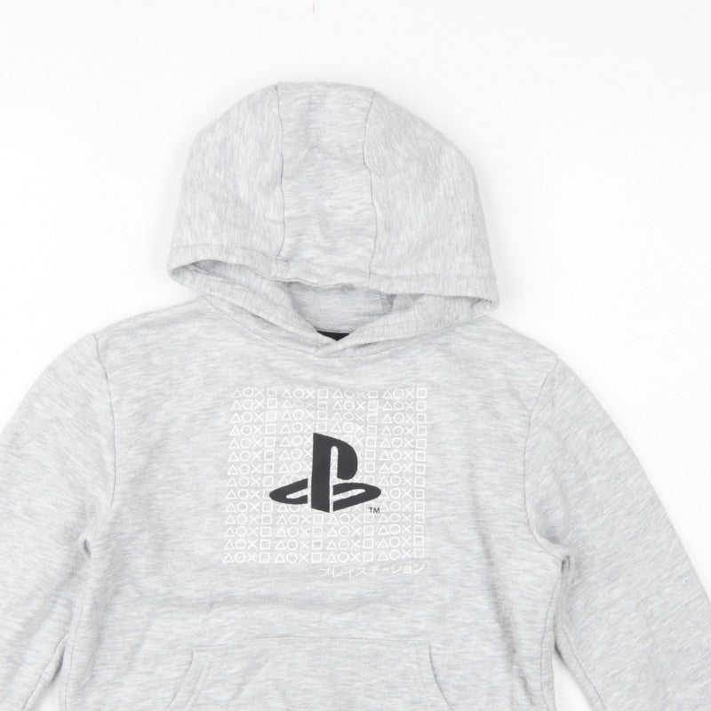 PlayStation Boys Grey Graphic Logo Pullover Hoodie 8-9 Years