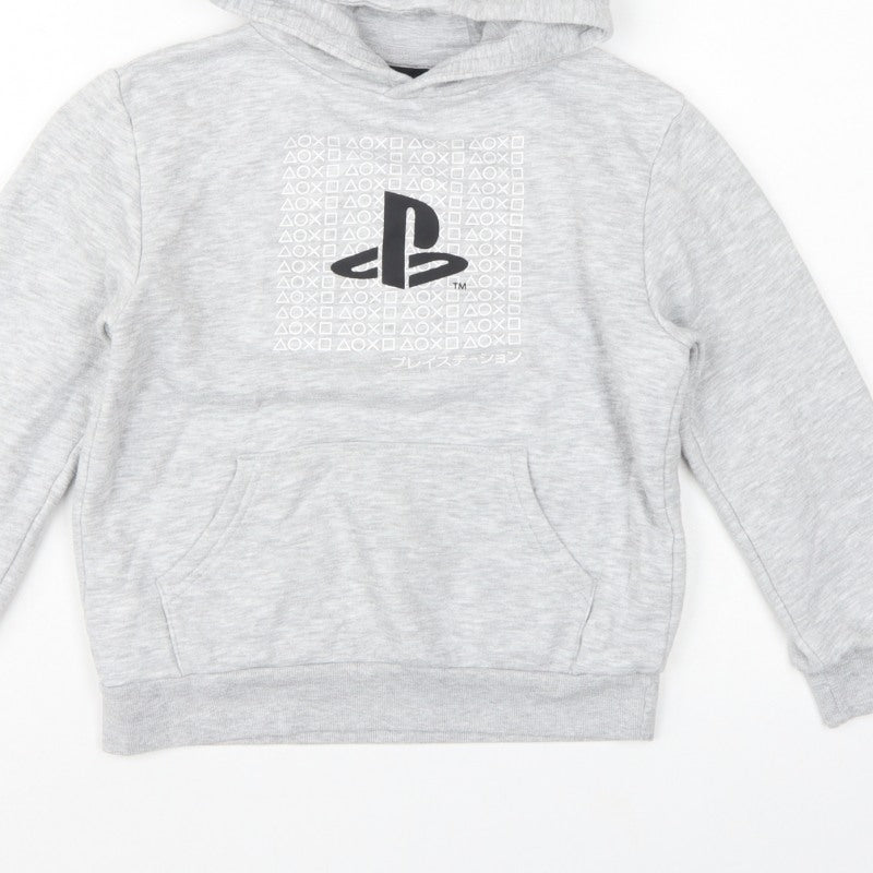 PlayStation Boys Grey Graphic Logo Pullover Hoodie 8-9 Years