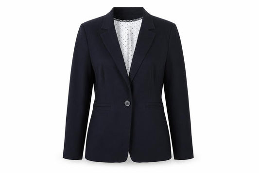 Marks and Spencer Women Navy Blue UK 12 Tailored One Button Blazer