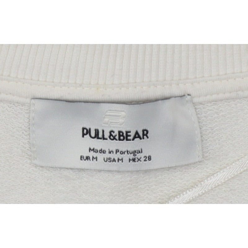 Pull&Bear Women Ivory M Sleeveless V-Neck Pullover Sweatshirt Vest