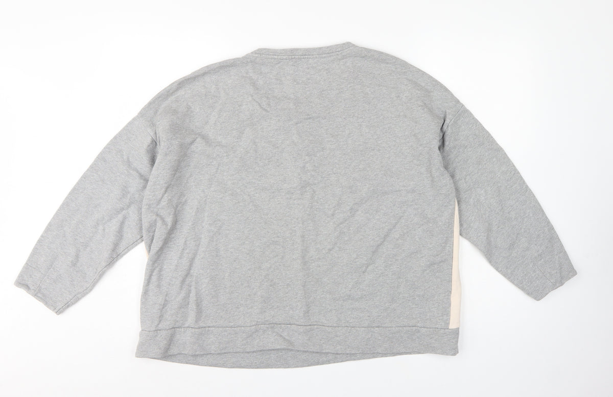 Kin John Lewis Women’s Grey Floral Panel Sweatshirt L Cotton