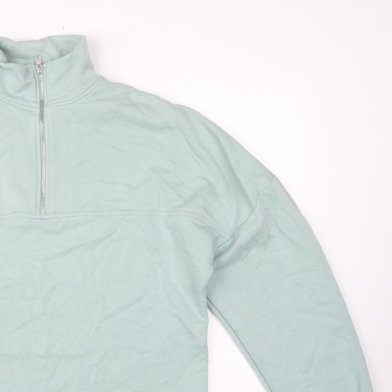 Bo+Tee Women’s Mint Green M 1/2 Zip High Neck Oversized Sweatshirt