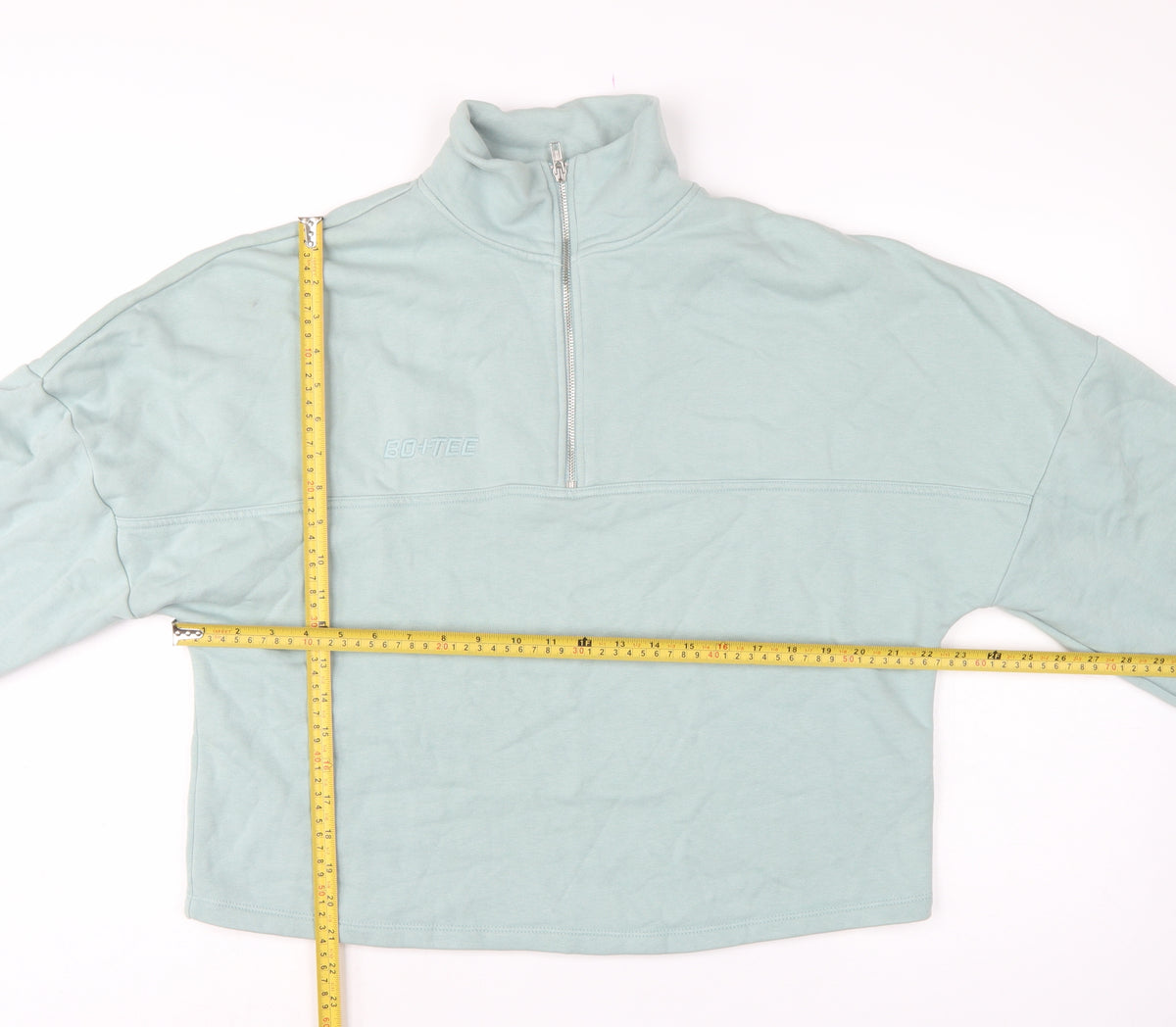 Bo+Tee Women’s Mint Green M 1/2 Zip High Neck Oversized Sweatshirt