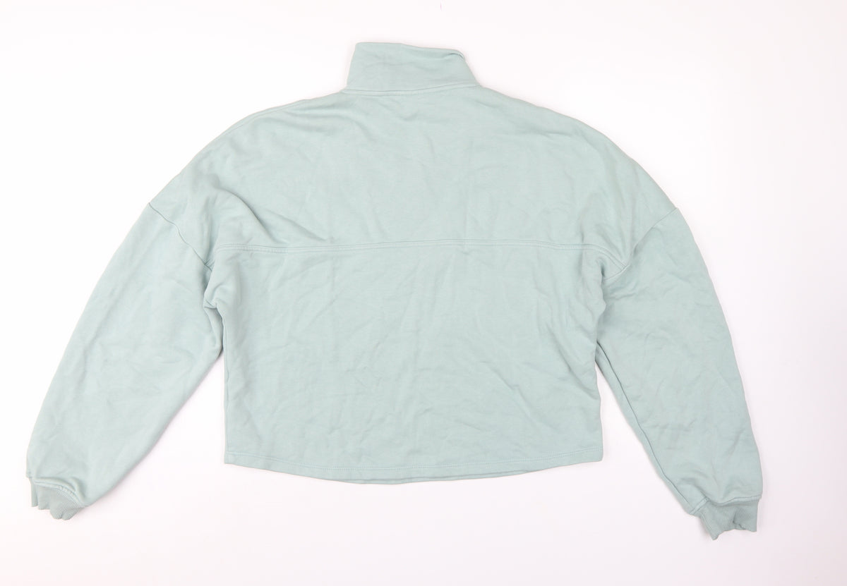 Bo+Tee Women’s Mint Green M 1/2 Zip High Neck Oversized Sweatshirt