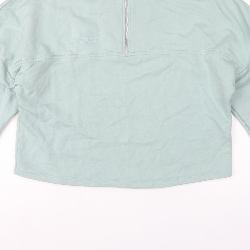 Bo+Tee Women’s Mint Green M 1/2 Zip High Neck Oversized Sweatshirt