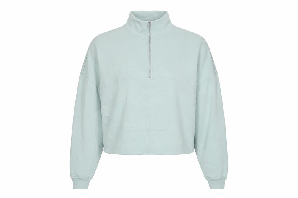 Bo+Tee Women’s Mint Green M 1/2 Zip High Neck Oversized Sweatshirt