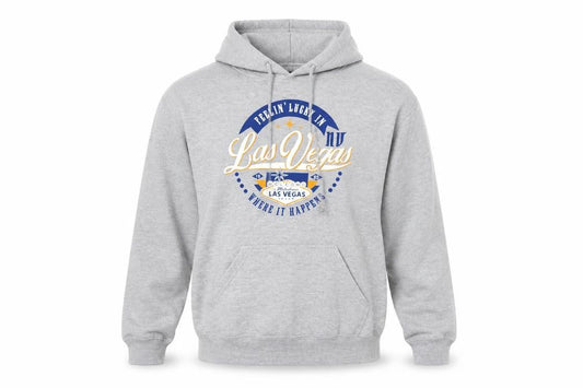 Poin Sportswear Men’s Grey M Las Vegas Graphic Pullover Hoodie