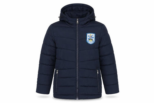HTAFC Boys Blue 13-14 Years Hooded Puffer Jacket Football Crest