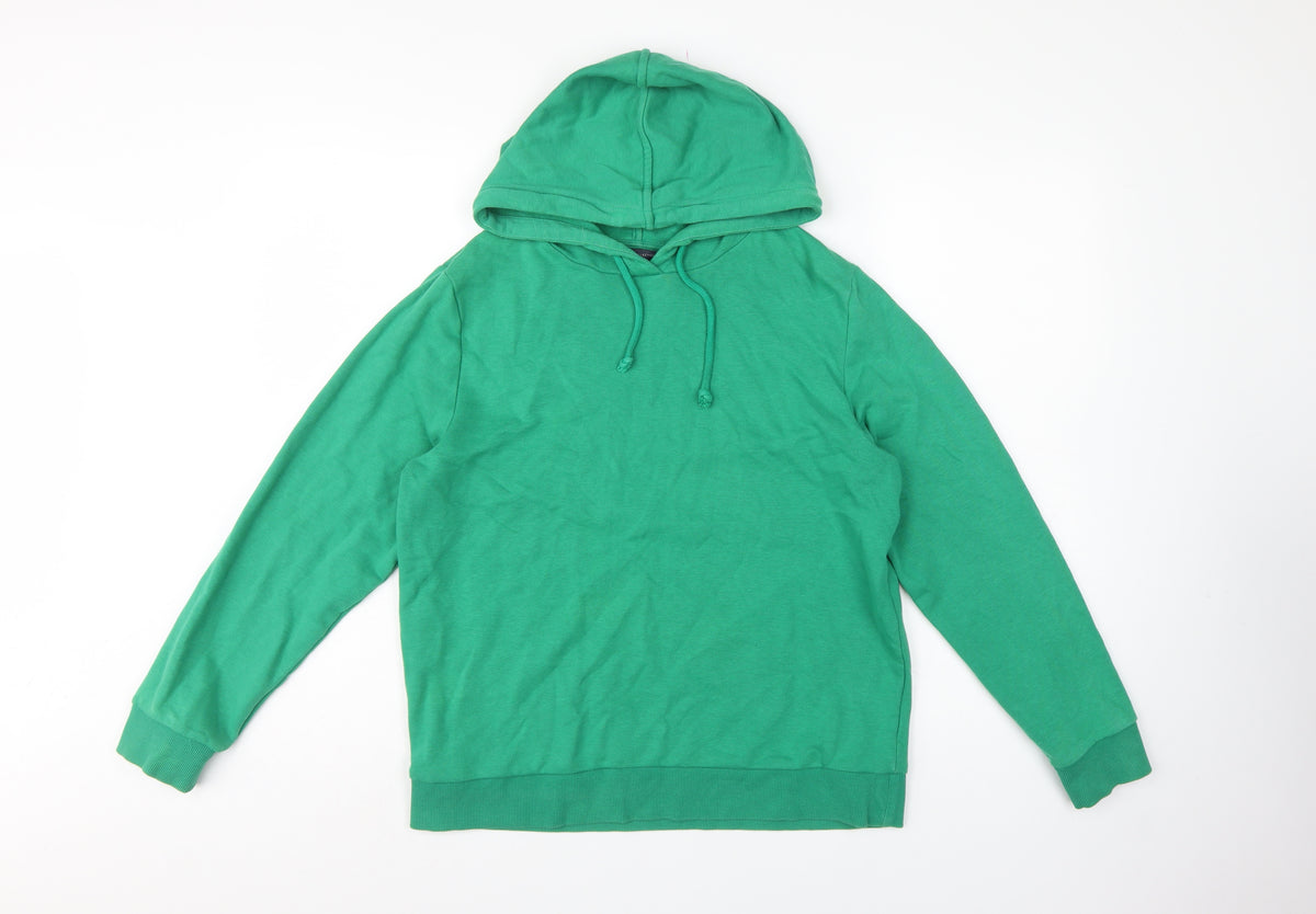 Marks and Spencer Women Green UK 12 Pullover Hooded Sweatshirt