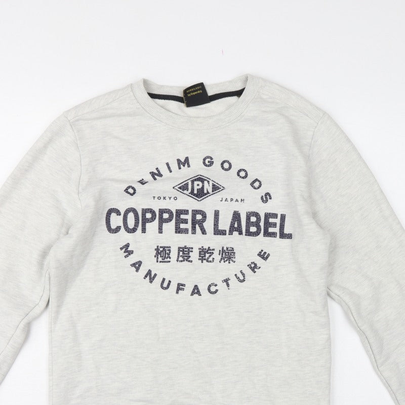 Superdry Men's Grey M Copper Label Graphic Print Crew Neck Sweatshirt