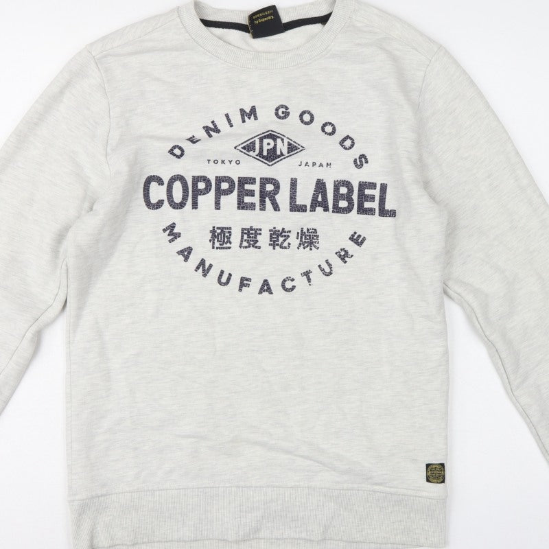 Superdry Men's Grey M Copper Label Graphic Print Crew Neck Sweatshirt