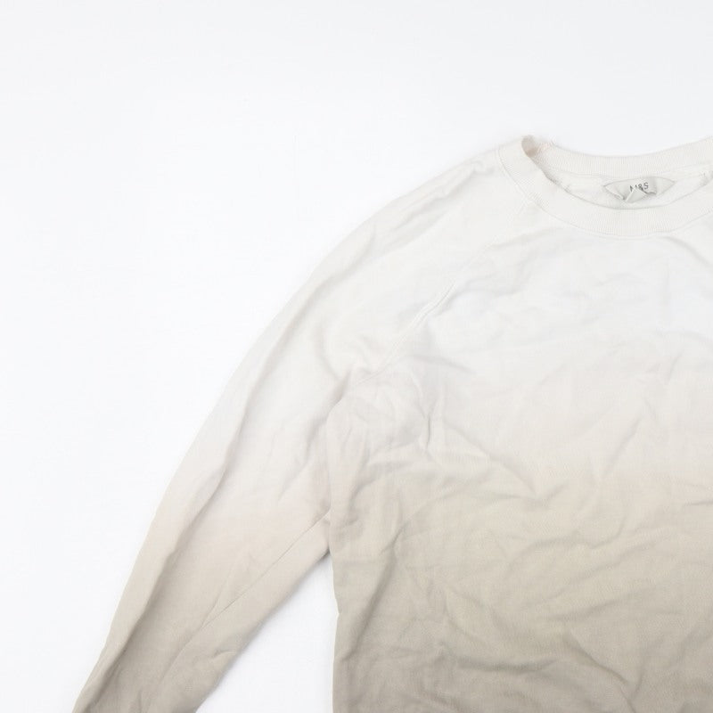M&S Women’s Brown Mix XS Cotton Raglan Crew Neck Pullover Sweatshirt