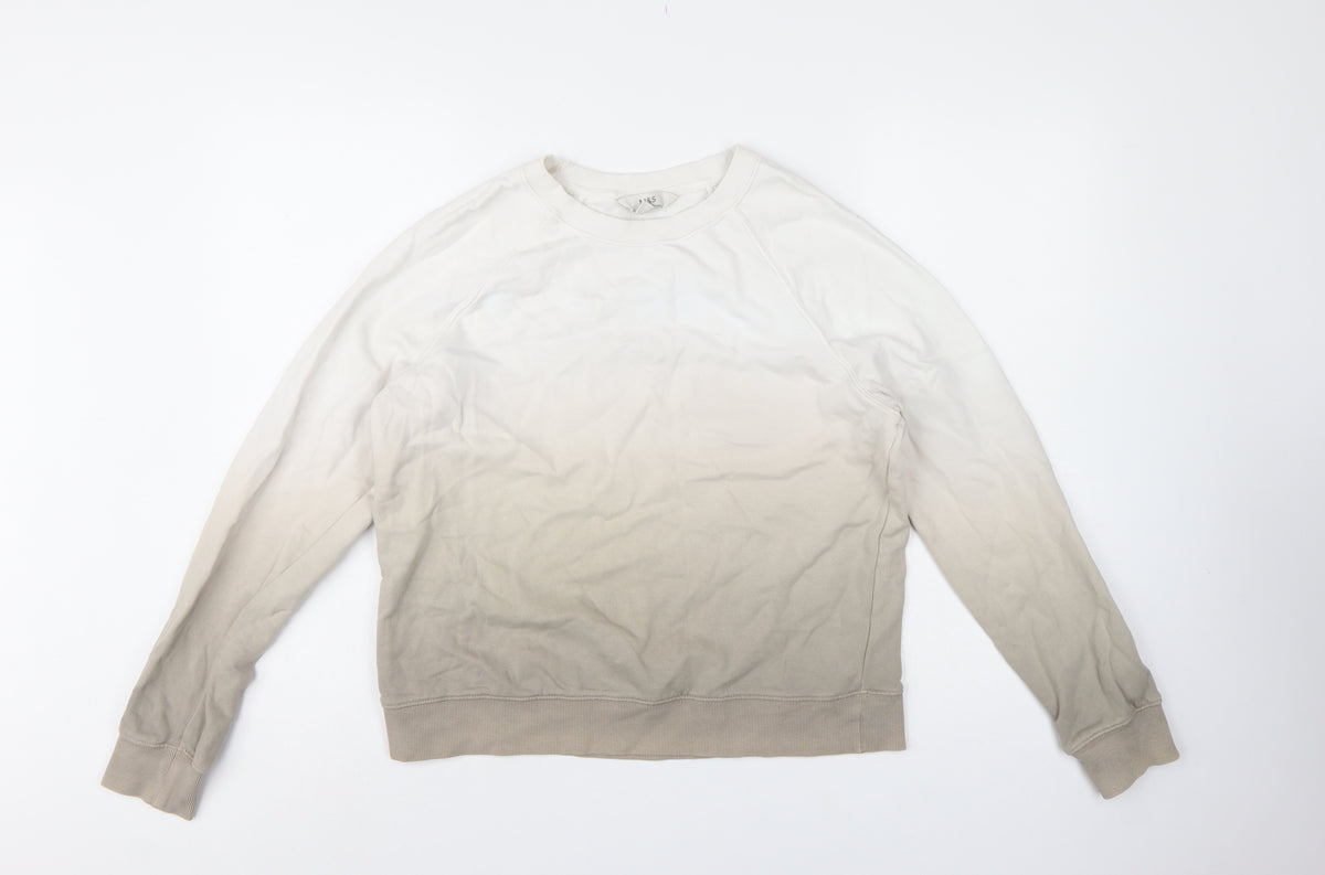 M&S Women’s Brown Mix XS Cotton Raglan Crew Neck Pullover Sweatshirt
