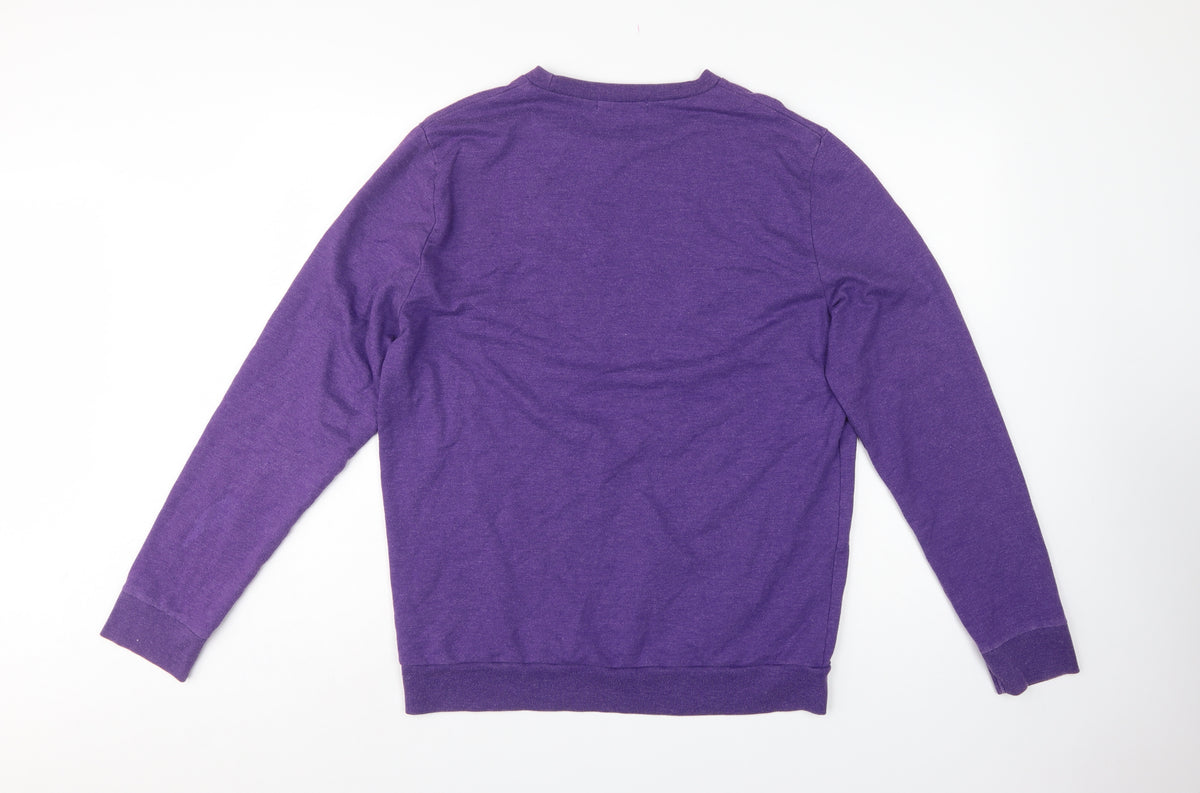 Topman Men’s Purple L Seattle Graphic Print Crew Neck Sweatshirt