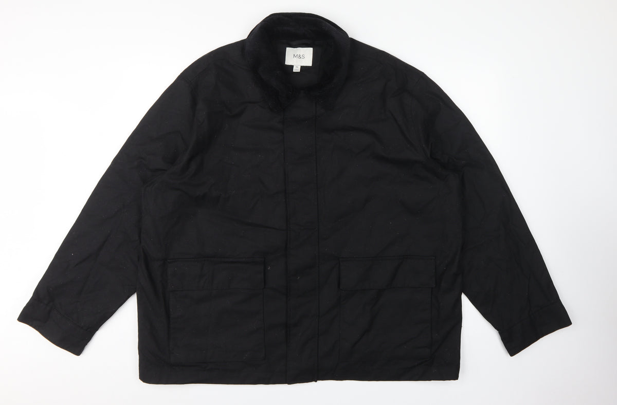 Marks & Spencer Men’s Black 2XL Military Cotton Lined Jacket
