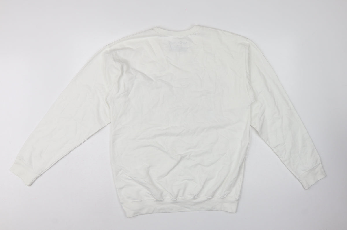 Taylor Swift Women White M Pullover Crew Neck Graphic Sweatshirt