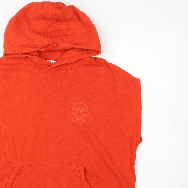 Next Women Orange UK 8 Sleeveless Pullover Hoodie Logo
