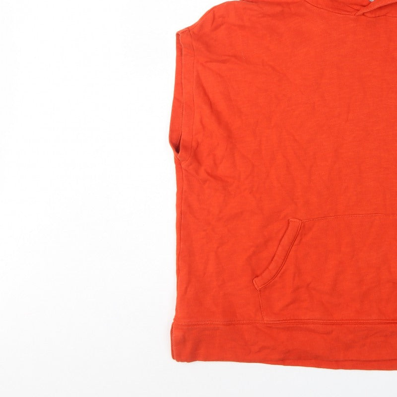 Next Women Orange UK 8 Sleeveless Pullover Hoodie Logo