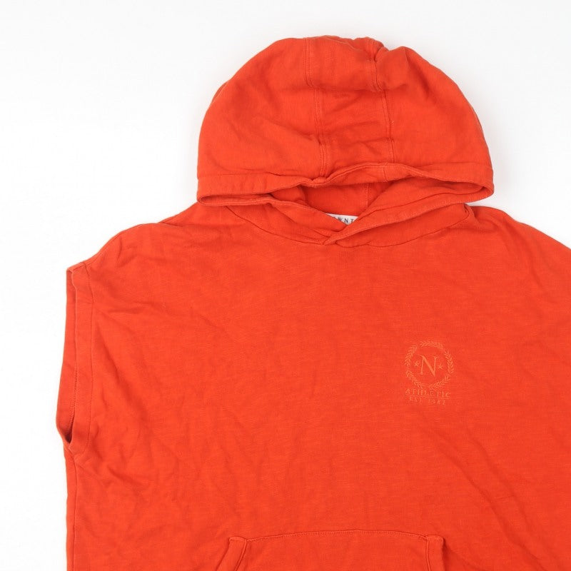 Next Women Orange UK 8 Sleeveless Pullover Hoodie Logo
