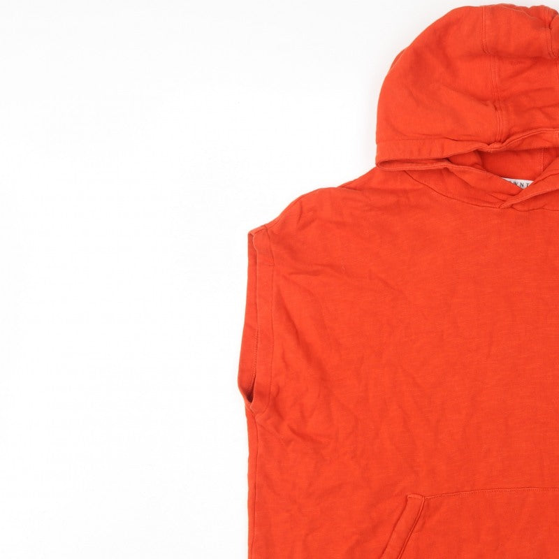Next Women Orange UK 8 Sleeveless Pullover Hoodie Logo