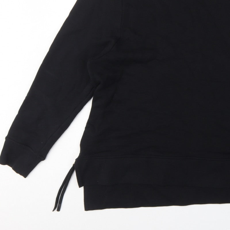 Next Women’s Black XL Tunic Sweatshirt Gold Zip Side Drawstrings