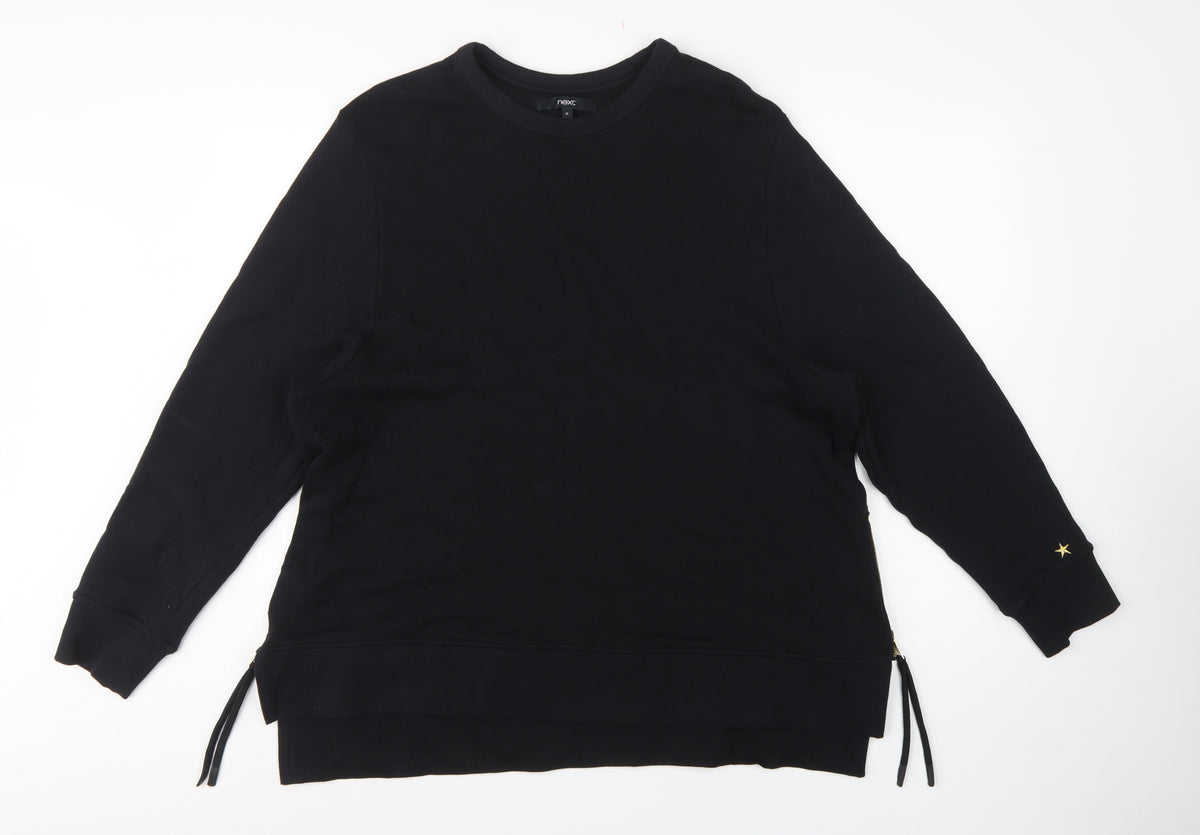 Next Women’s Black XL Tunic Sweatshirt Gold Zip Side Drawstrings