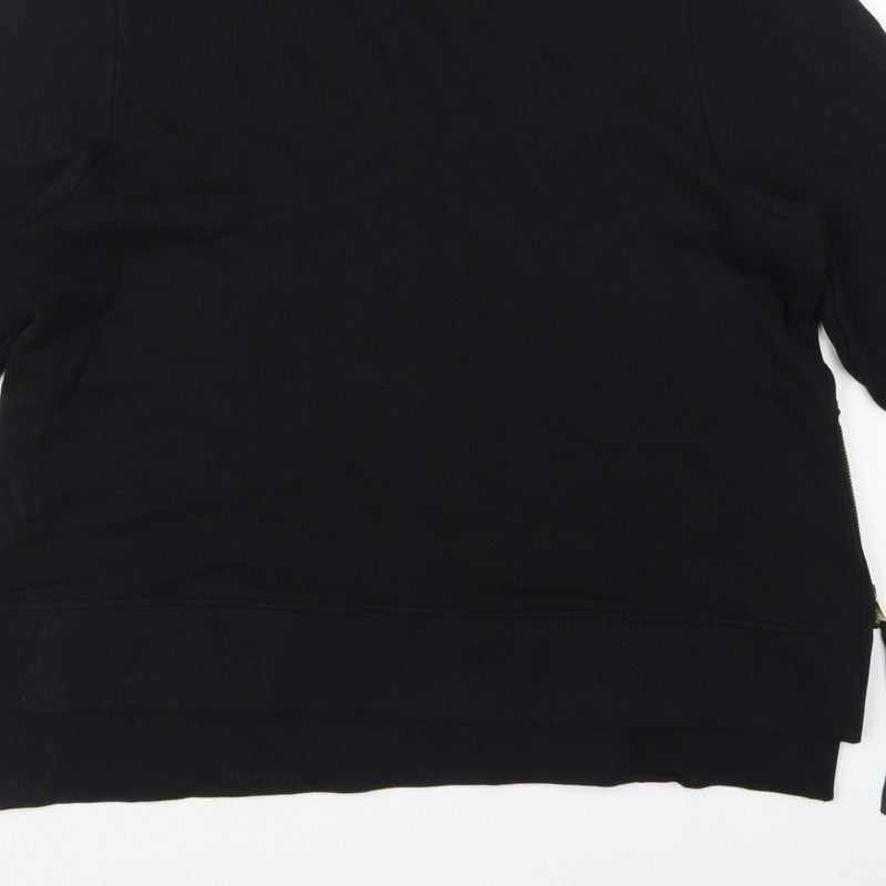 Next Women’s Black XL Tunic Sweatshirt Gold Zip Side Drawstrings