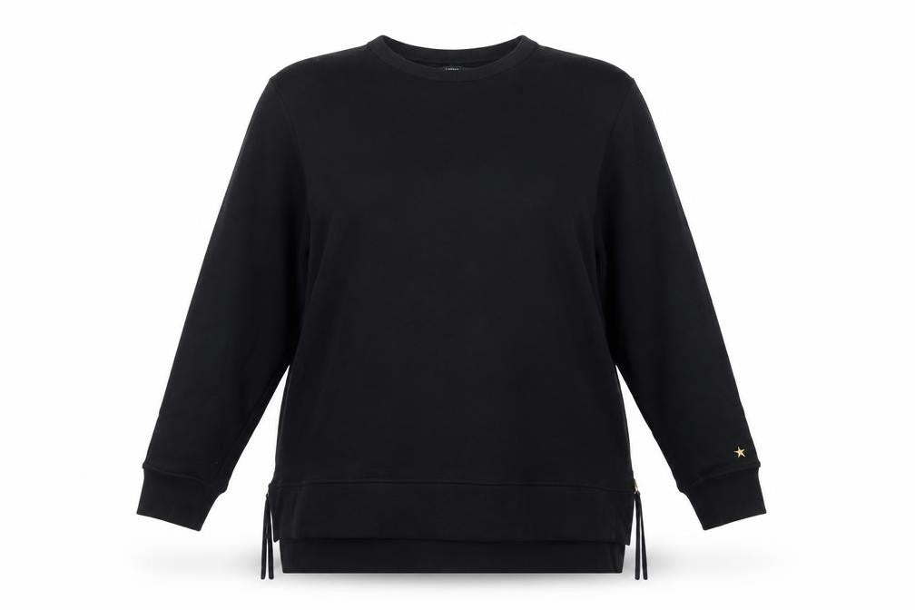 Next Women’s Black XL Tunic Sweatshirt Gold Zip Side Drawstrings