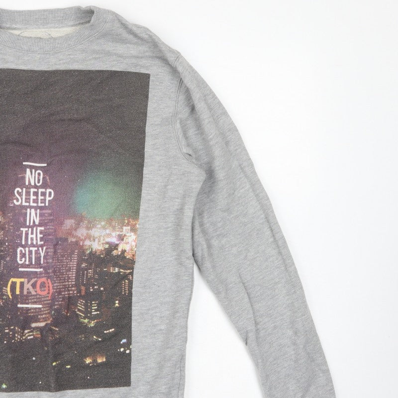 Blood Bank Men's Grey M Pullover Graphic Print City Sweatshirt