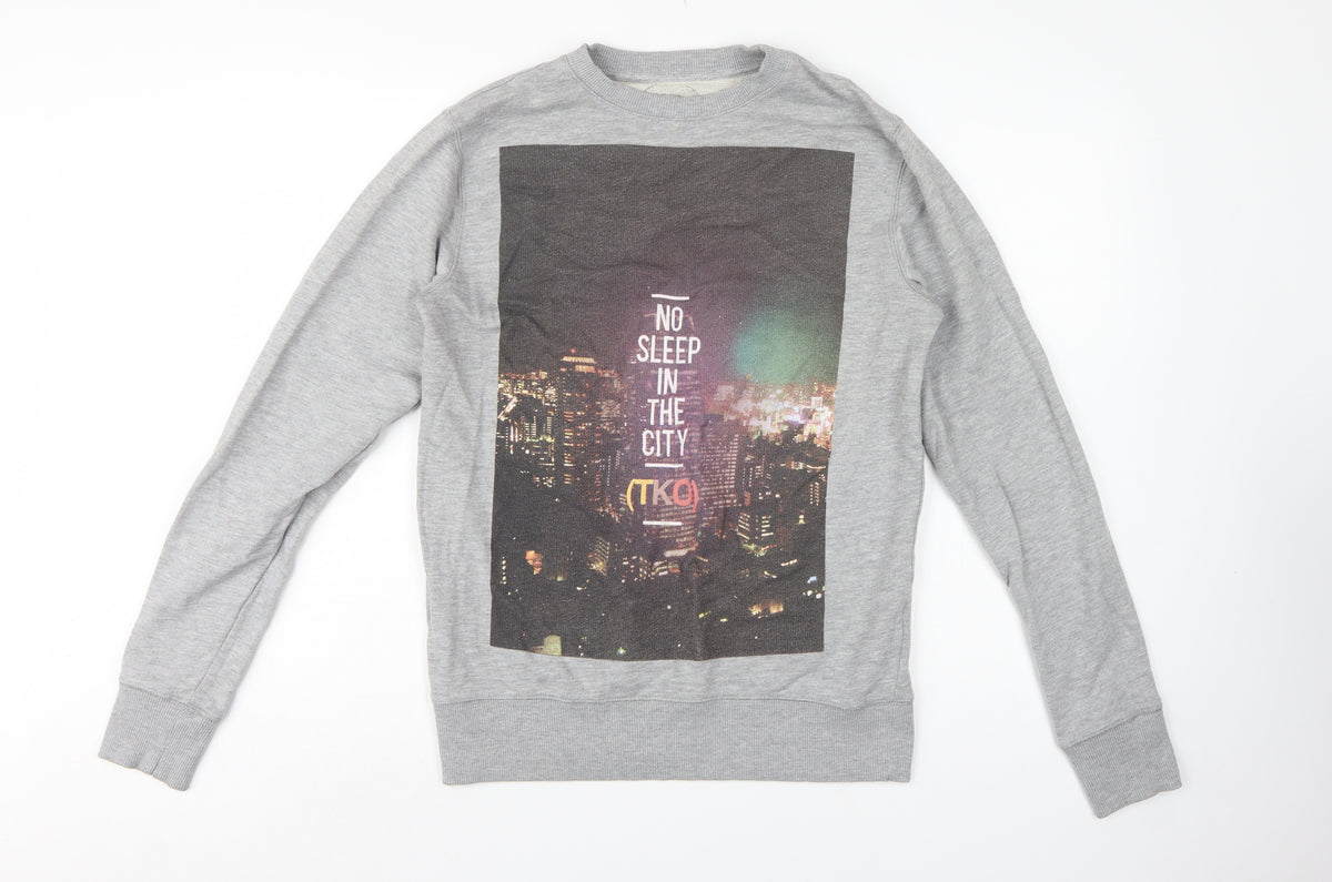 Blood Bank Men's Grey M Pullover Graphic Print City Sweatshirt
