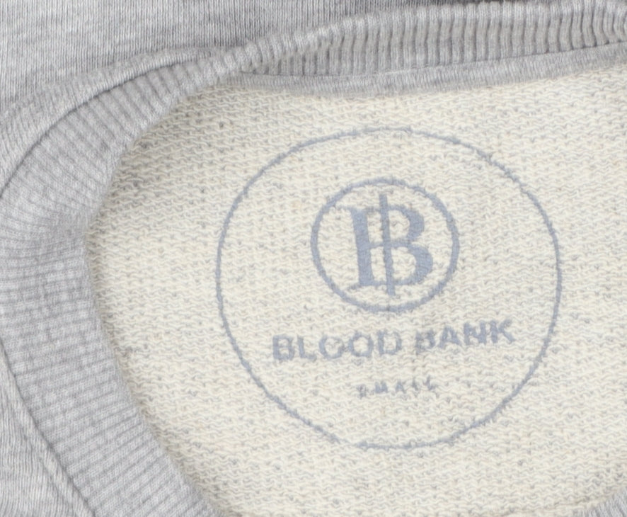 Blood Bank Men's Grey M Pullover Graphic Print City Sweatshirt