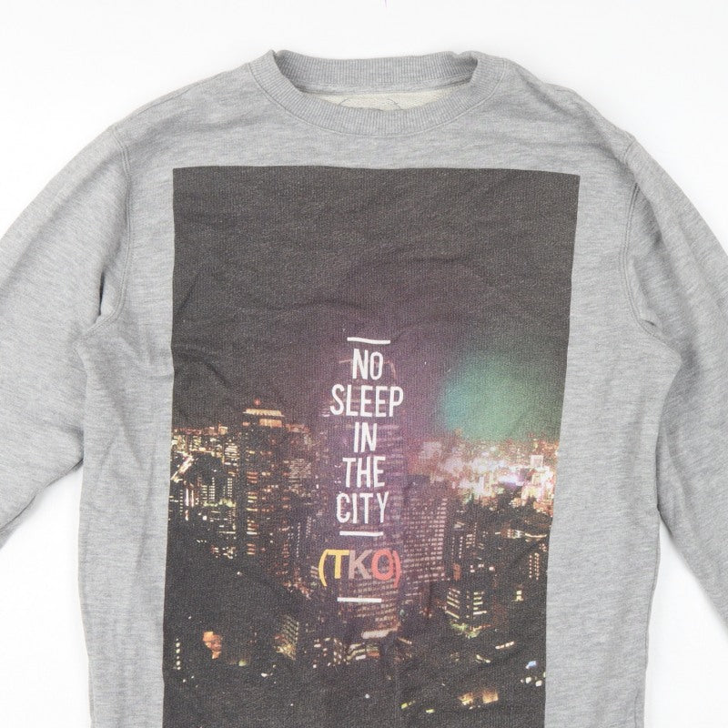 Blood Bank Men's Grey M Pullover Graphic Print City Sweatshirt