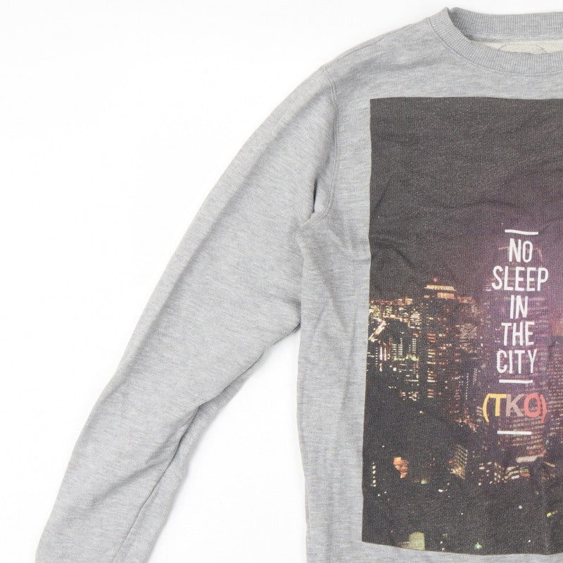 Blood Bank Men's Grey M Pullover Graphic Print City Sweatshirt
