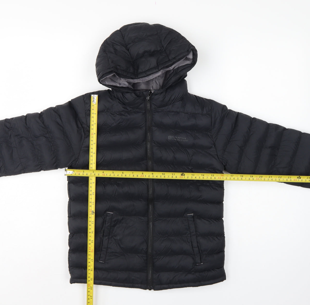 Mountain Warehouse Boys Black 9-10 Years Hooded Puffer Jacket Lightweight