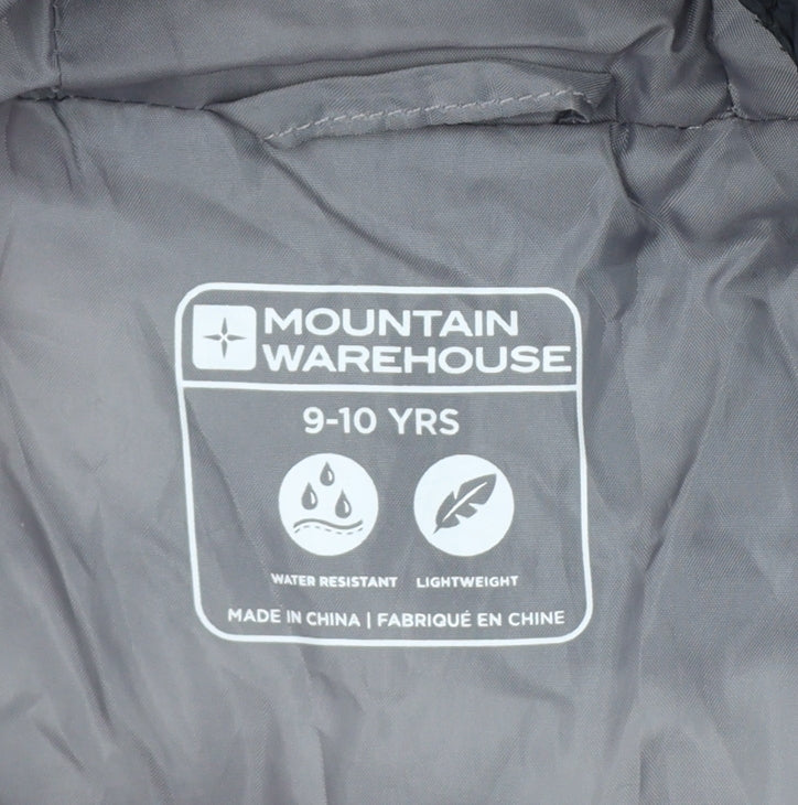 Mountain Warehouse Boys Black 9-10 Years Hooded Puffer Jacket Lightweight