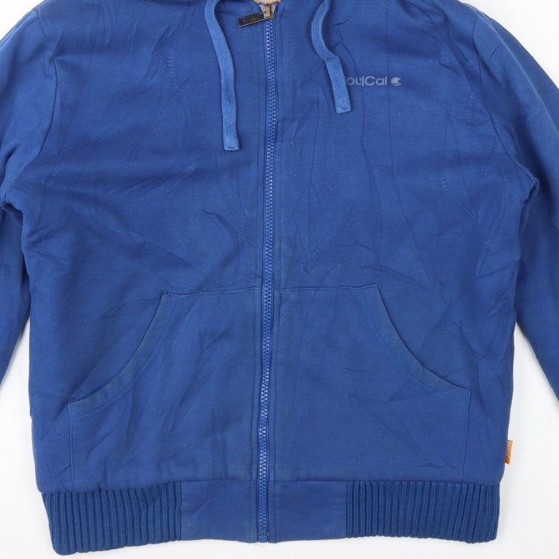 SoulCal Men’s Blue Large Full Zip Sherpa Lined Hoodie