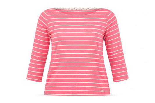 Crew Clothing Company Women Pink Striped Size 8 Long Sleeve Jersey Top