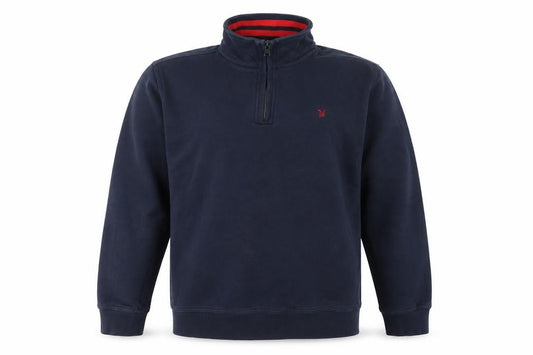Crew Clothing Company Men’s Navy L 1/4 Zip High Neck Sweatshirt