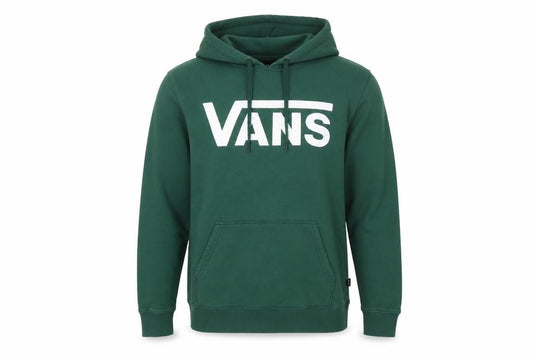 Vans Men’s Green Small Logo Graphic Pullover Hoodie Kangaroo Pocket