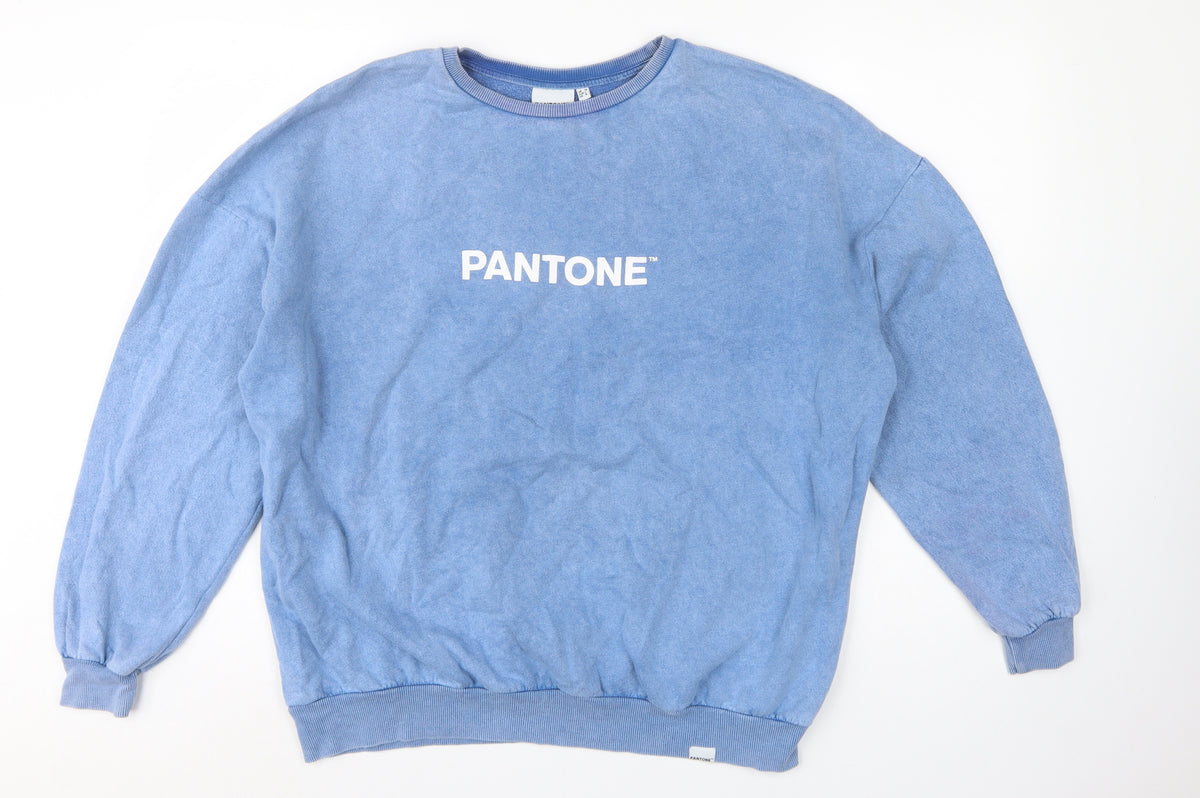 Pantone Women’s Blue UK 12 Pullover Logo Graphic Sweatshirt