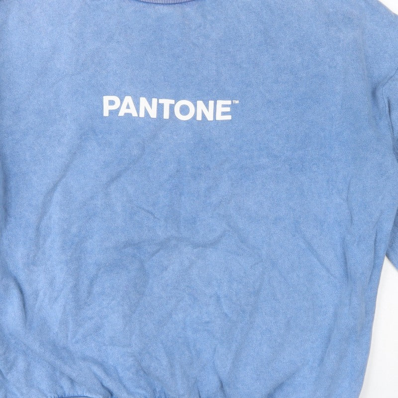 Pantone Women’s Blue UK 12 Pullover Logo Graphic Sweatshirt