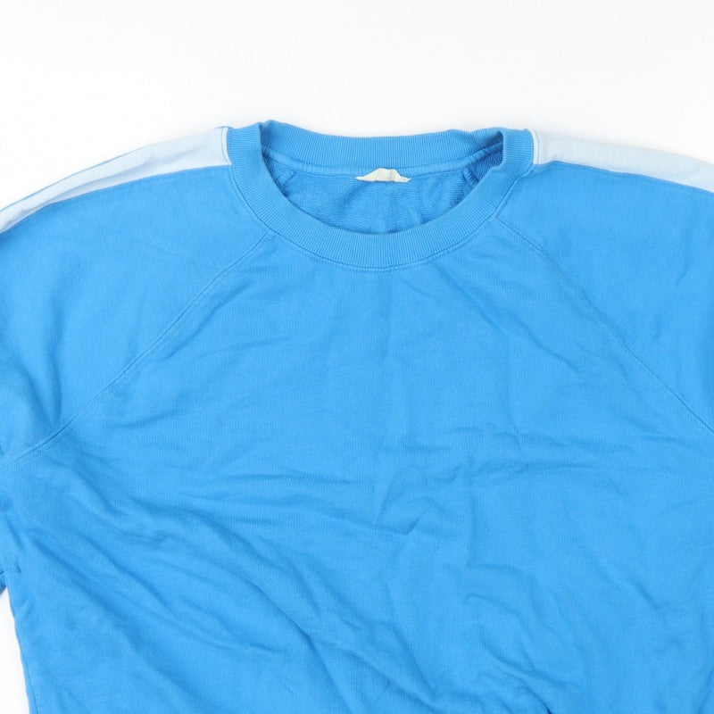 Hush Women’s Blue L Colourblock Raglan Cotton Pullover Sweatshirt