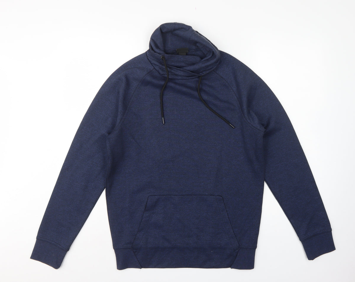 H&M Men’s Blue Size S Pullover Hoodie Drawstring Kangaroo Pocket