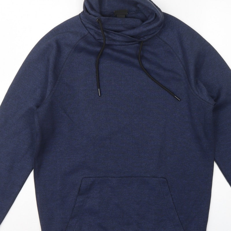 H&M Men’s Blue Size S Pullover Hoodie Drawstring Kangaroo Pocket